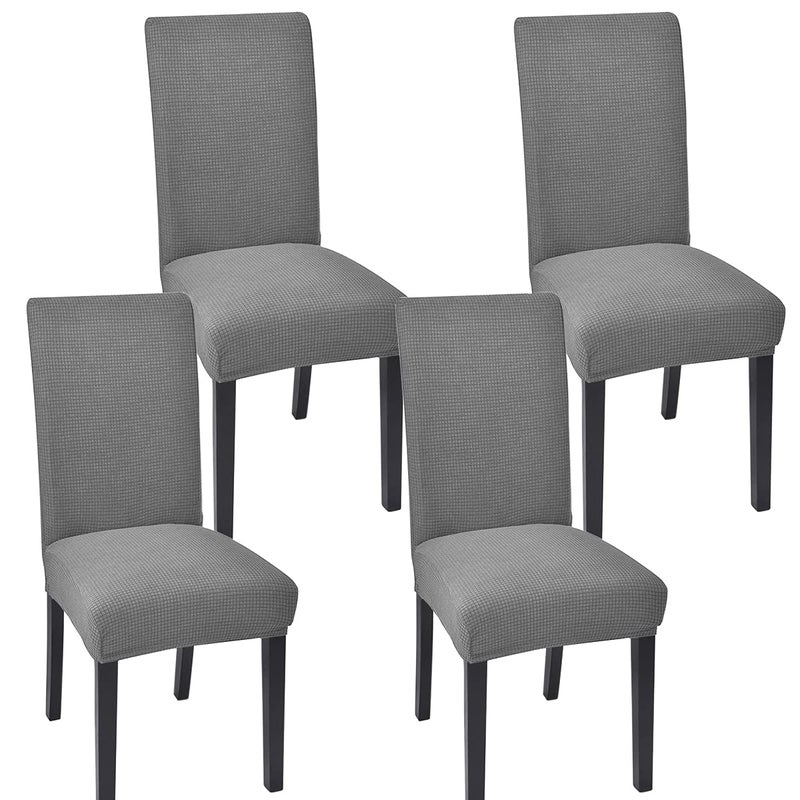 Chair Covers for Dining Room Set of 4 Chair Seat Cover for Dining Room Kitchen Parsons Chair Covers Dining Chair Slipcover Light Grey