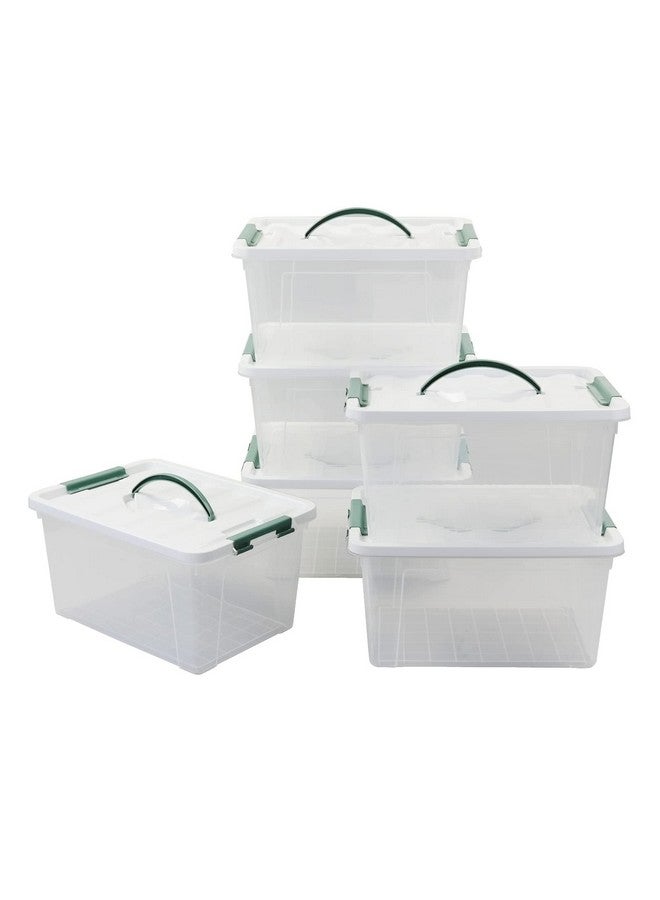 Saedy 14 Quart Plastic Storage Bin with Lid, Clear Latching Box, 6 Packs - Image 1