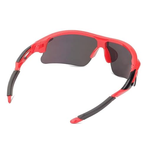 Dervin Non Polarized Oversized Sports Sunglasses for Men Women, Outdoor Cricket Cycling Hiking Fishing Sunglasses (Red-Yellow) - Image 4