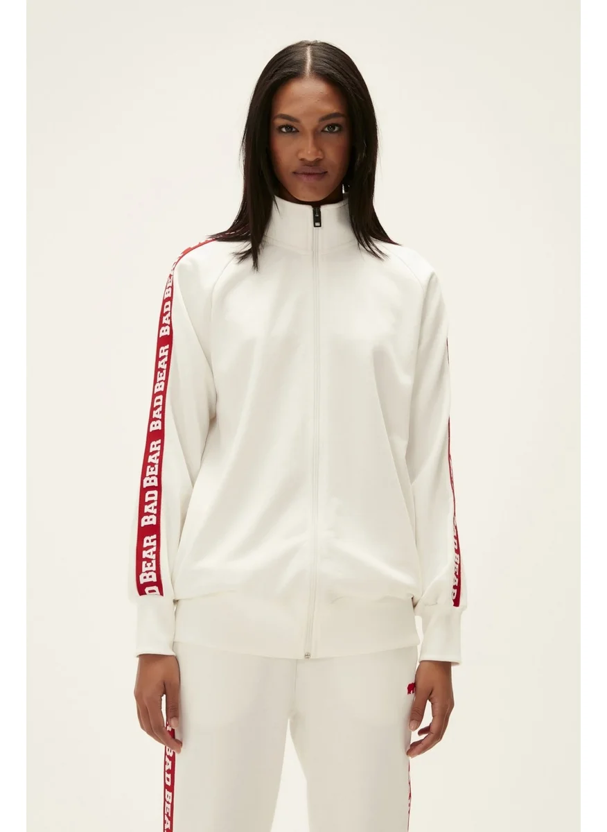 Bad Bear Women's Off-White Off-White Full-Zip Zipper Sweatshirt