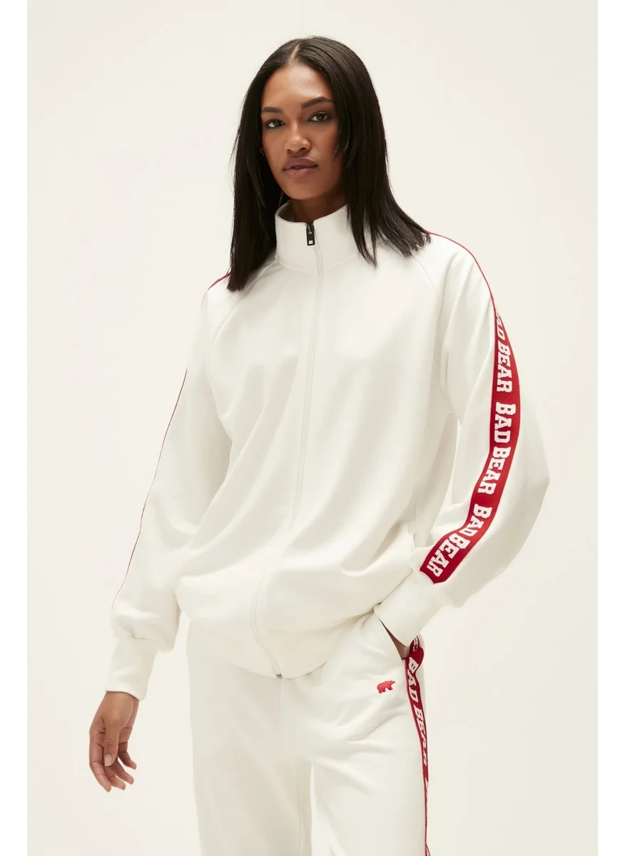 باد بير Women's Off-White Off-White Full-Zip Zipper Sweatshirt