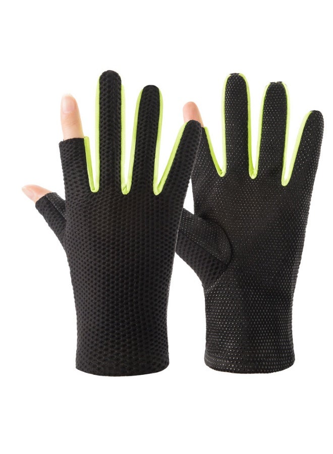 Men Women Gloves,Outdoor Sports Breathable Thin Mesh Cloth Driving Riding Thin Protection Gloves 