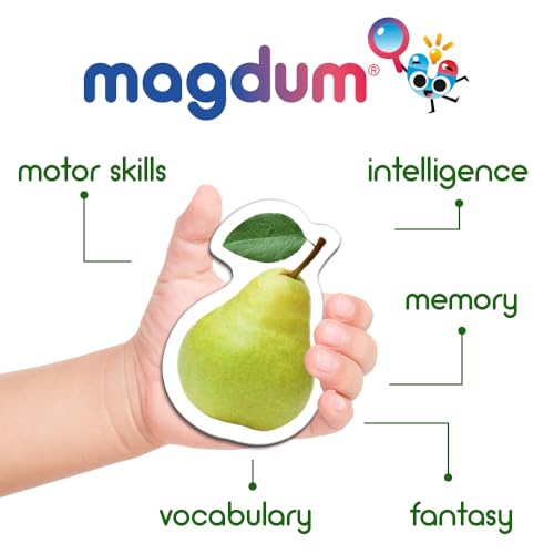 MAGDUM PHOTO FRUITs&Berries - magnets for kitchen -real LARGE fridge magnets for toddlers- Magnetic EDUcational toys baby 3 year old baby - LEARNing magnets for kids- Kid magnets - Development toys - Image 4