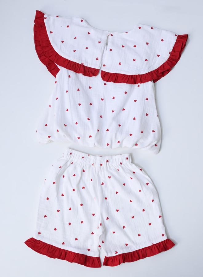 BELLA MODA BELLA MODA Printed Ruffled Detail Sleeveless Top and Shorts Set  - Image 3