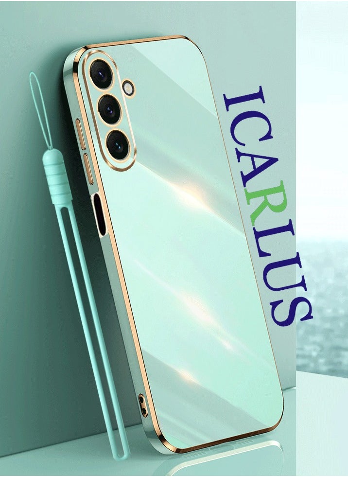 ICARLUS For Samsung Galaxy A25 5G Case Glossy Electroplating TPU Protective Cover Gold-Green  - Image 1