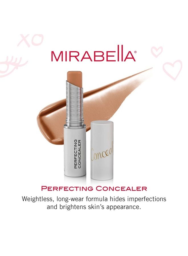 Mirabella Perfecting Long-Wear Concealer Stick, Medium/Dark IV - Weightless & Versatile Formula Soothes, Nourishes & Moisturizes Skin While Hiding Fine Lines & Wrinkles - Paraben-Free & Cruelty-Free - Image 1