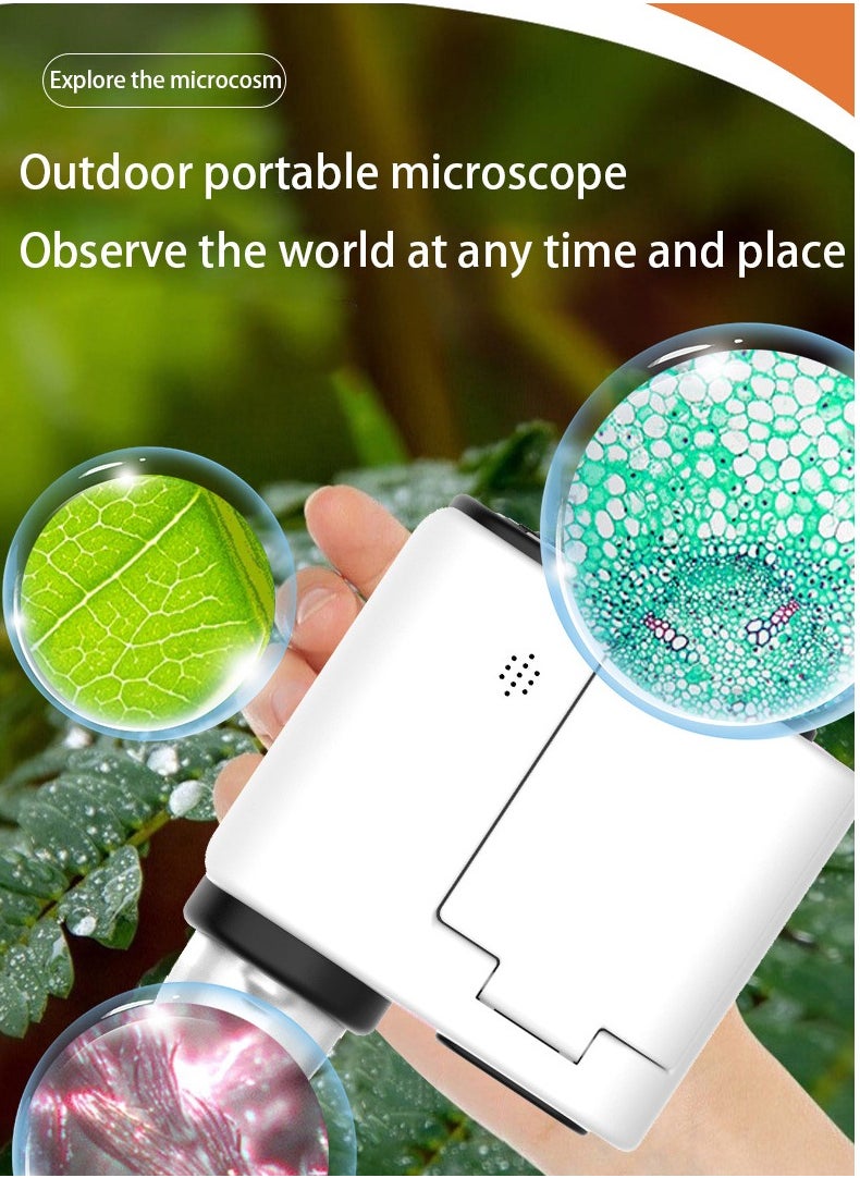 Generic Portable Digital Microscope for Kids - HD Photo & Video Recording, Biology Experiment Observation Educational Toy (White - No Memory Card)  - Image 4