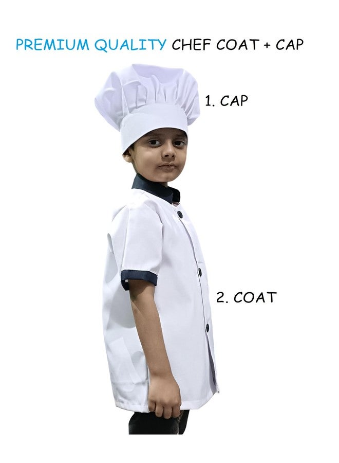 Fancy Design Hub Unisex White Chef Coat+Cap+Apron, for Kids, Boys, Girls [ School Prpgrams, Prentend Plays, Role Plays, Stage Shows] (2-3 Years, Chef Coat+ Cap) - Image 3