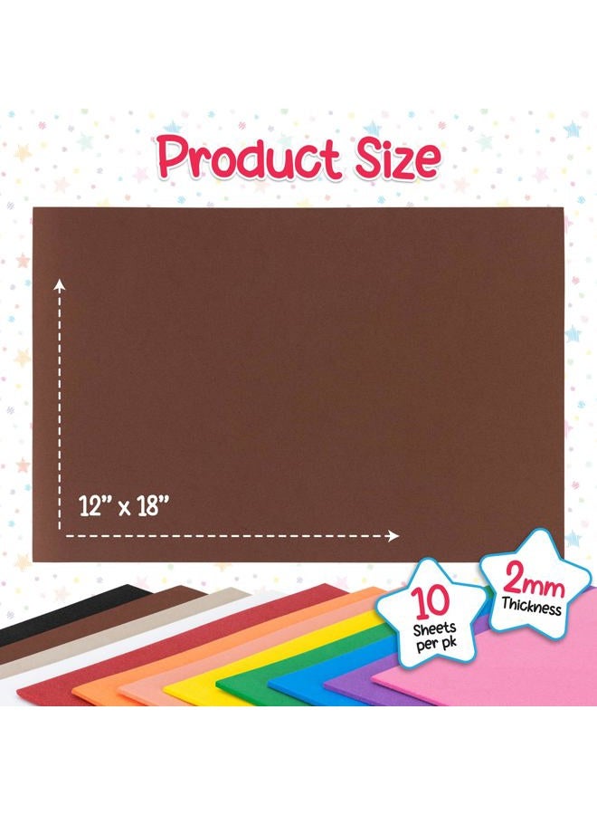 Hygloss Sheets for Crafts Colorful Foam for DIY Arts & Craft, Brown, 10 Piece - Image 3