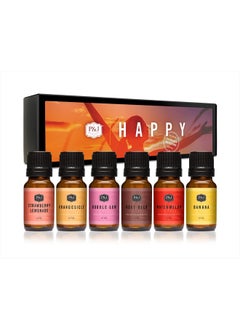 P&J Trading Happy Set of 6 Fragrance Oils - Root Beer, Watermelon, Banana, Strawberry Lemonade, Orangesicle, Bubble Gum Scented Oils for Candle Scents, Soap Making, Diffuser Oil  - Image 1
