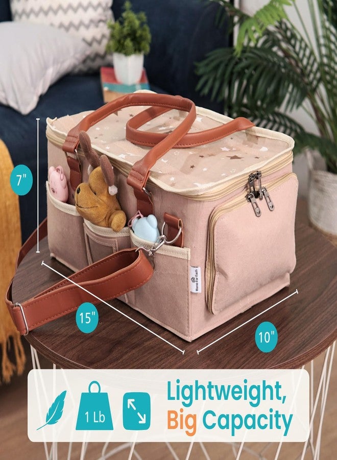 HOME FOR EACH Baby Diaper Caddy Organizer with Lid, Multiple Compartments Baby Caddy, Waterproof Diaper Tote Bag for Infants, Travel Baby Bag for Must Haves, Baby Gift Basket for Newborn Essentials - Image 2