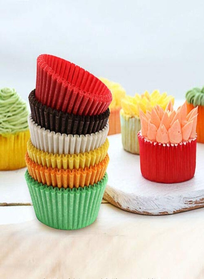 BAKEFY � Non-Stick Microwave 300 Plain Paper Cup Cupcake, Pastry, Muffin Baking Cups Liners Cake Mold (Multicolor) - Image 3