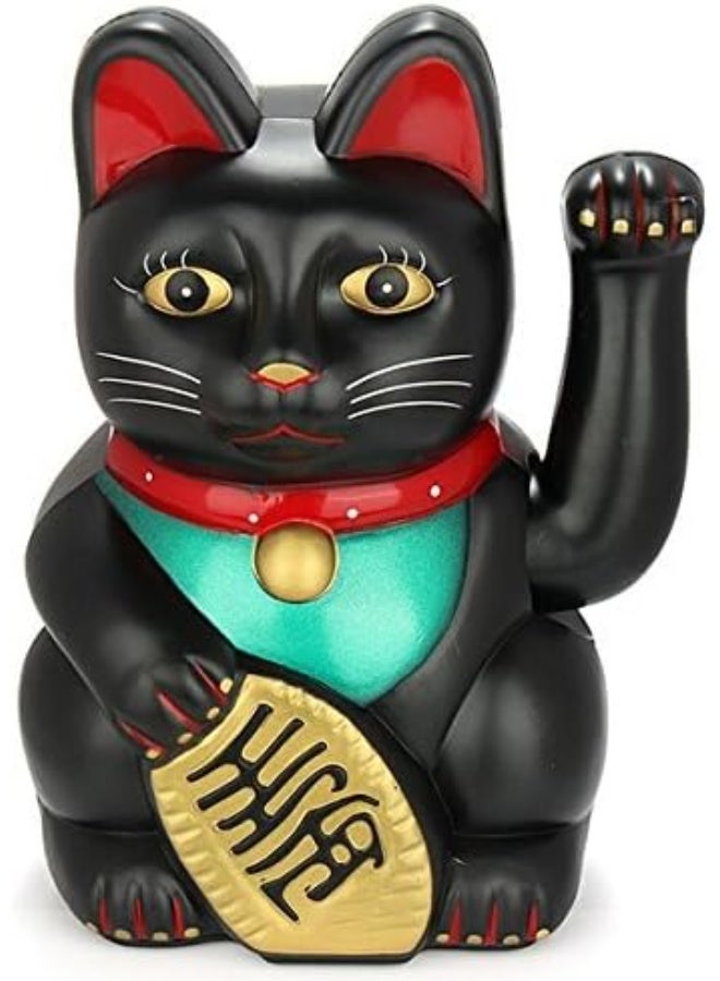 EIGRAMSET Monkey King Feng Shui Lucky Cats Lucky Beckoning Waving Wealth Cat Maneki Neko 6" Tall Black,Gold,mk9904 - Image 1