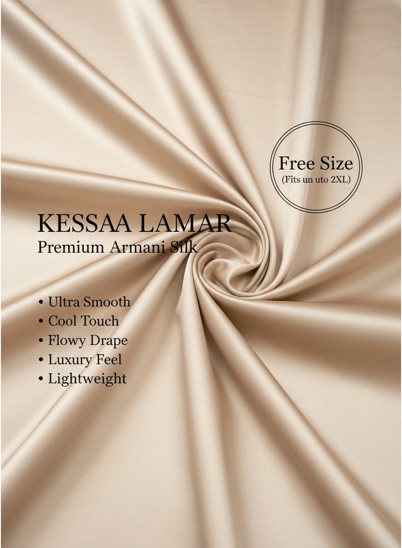 KESSAA Lamar Women’s Premium Prayer Isdal – Armani Silk Full-Coverage Salah Dress with Integrated Head Scarf | Non-Transparent Lightweight Fabric | Free Size Fits S–2XL | Modest Islamic Wear - Gold - Image 3