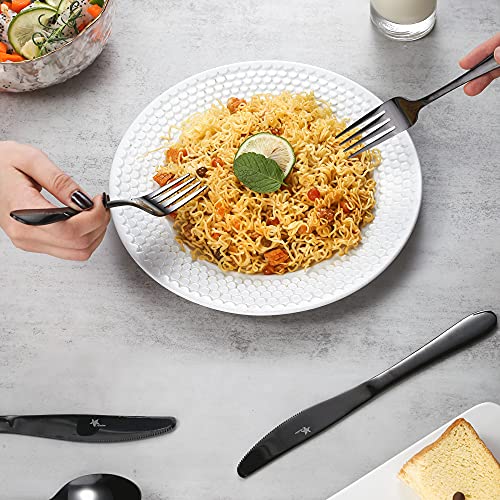 Avalon Silverware طقم أدوات المائدة أفالون 24 قطعة، مصنوع من الفولاذ المقاوم للصدأ عالي الجودة 18/10، طقم أدوات مائدة لخدمة 6 أشخاص، طقم أدوات مائدة مصقول بمرآة (فضي) - Image 4
