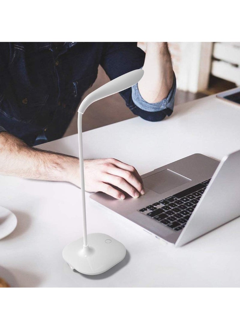 Generic - Desk Lamp, USB Portable Eye-Care LED Desk Lamp, 3 Levels Dimmer Suitable for Reading/Relaxation/Bed Rest, Night Light, Flexible Neck, Touch Sensitive Control Panel - Image 1