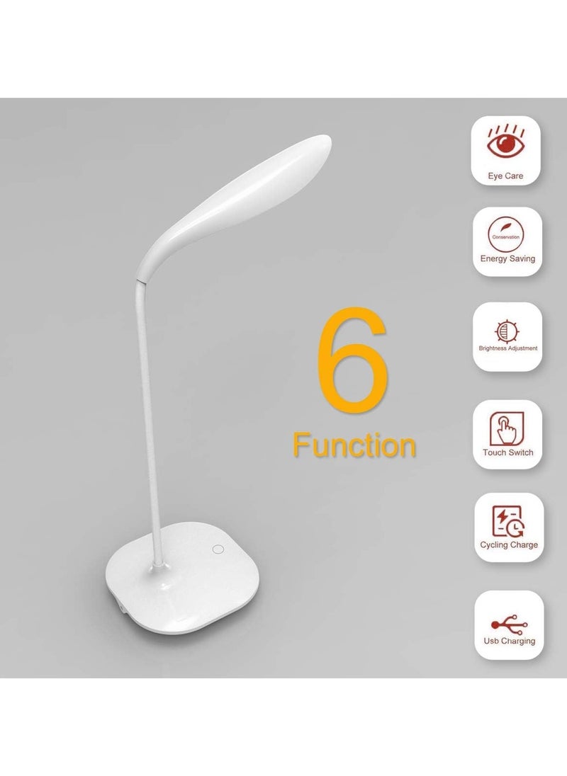 Generic - Desk Lamp, USB Portable Eye-Care LED Desk Lamp, 3 Levels Dimmer Suitable for Reading/Relaxation/Bed Rest, Night Light, Flexible Neck, Touch Sensitive Control Panel - Image 1