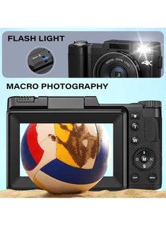 AROAQ Digital Video Camera Full HD 4K with Flip HD Screen  - Image 4