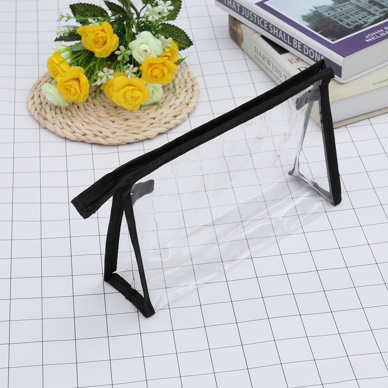 2pcs Women’s Transparent Storage bag Portable Travel Small Cosmetic Bags Toiletries Organizer Bag (Black) - Image 3