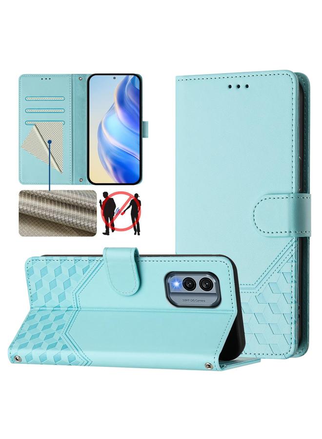 The Bros Case For Nokia X30 5G Honeycomb Embossing RFID Leather Phone Case
