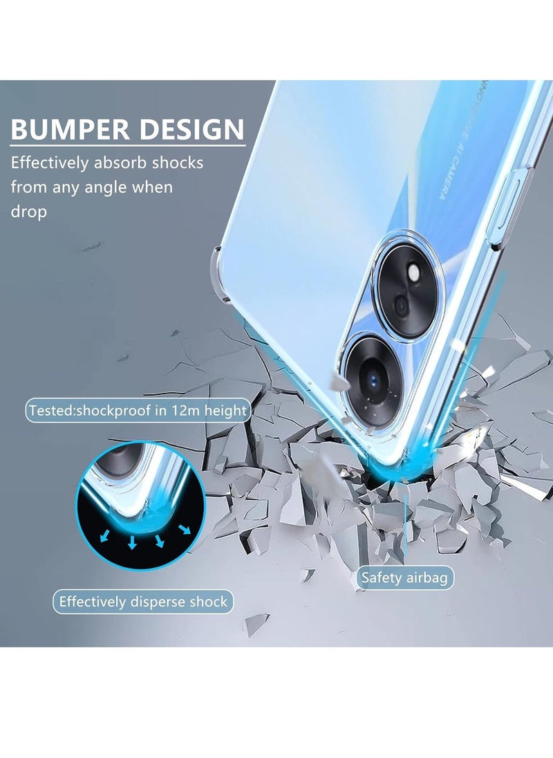 Raxoom Case for Oppo A58 5G / A78 5G / A58x Cover Clear Back Air Cushion Soft Silicone Shockproof Anti-Scratch Protective Bumper Shell Corner for Oppo A58 5G / A78 5G / A58x - Image 2
