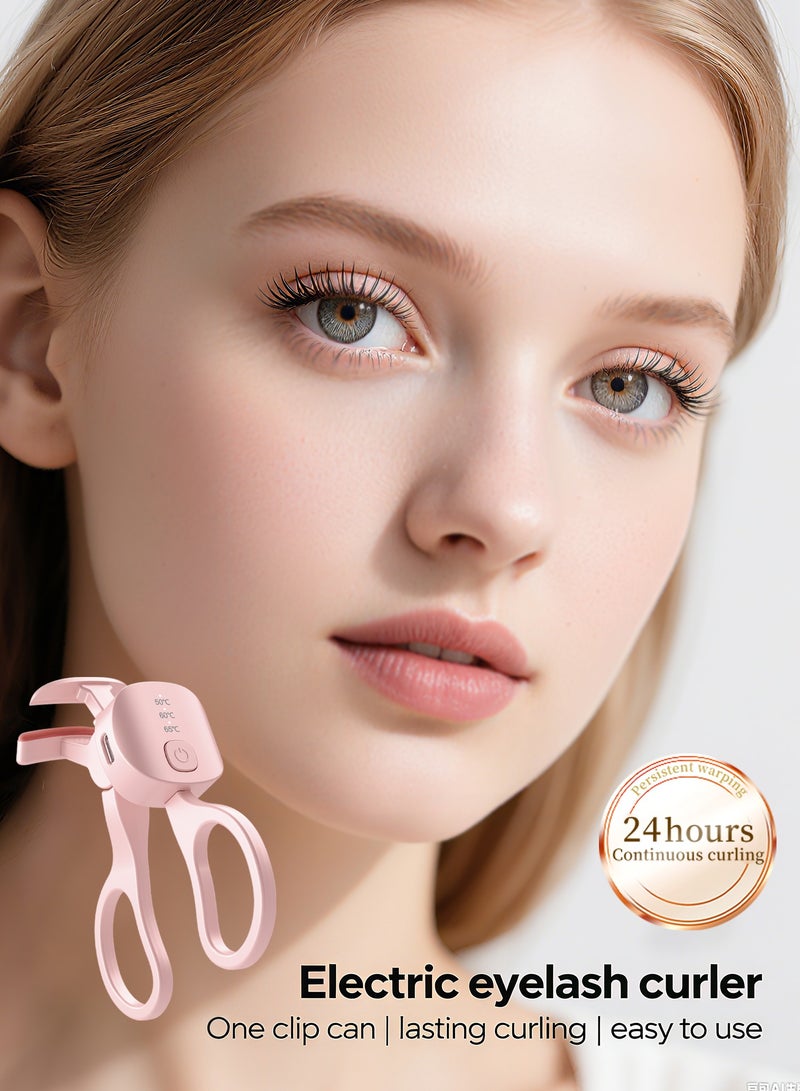 Generic Heated Electric Eyelash Curler, Eye Lash Curler，3 Temperature Settings 50/60/65°C, Long Lasting，USB Rechargeable, Timer Function, Frameless Wide-Angle Design, Pink  - Image 2