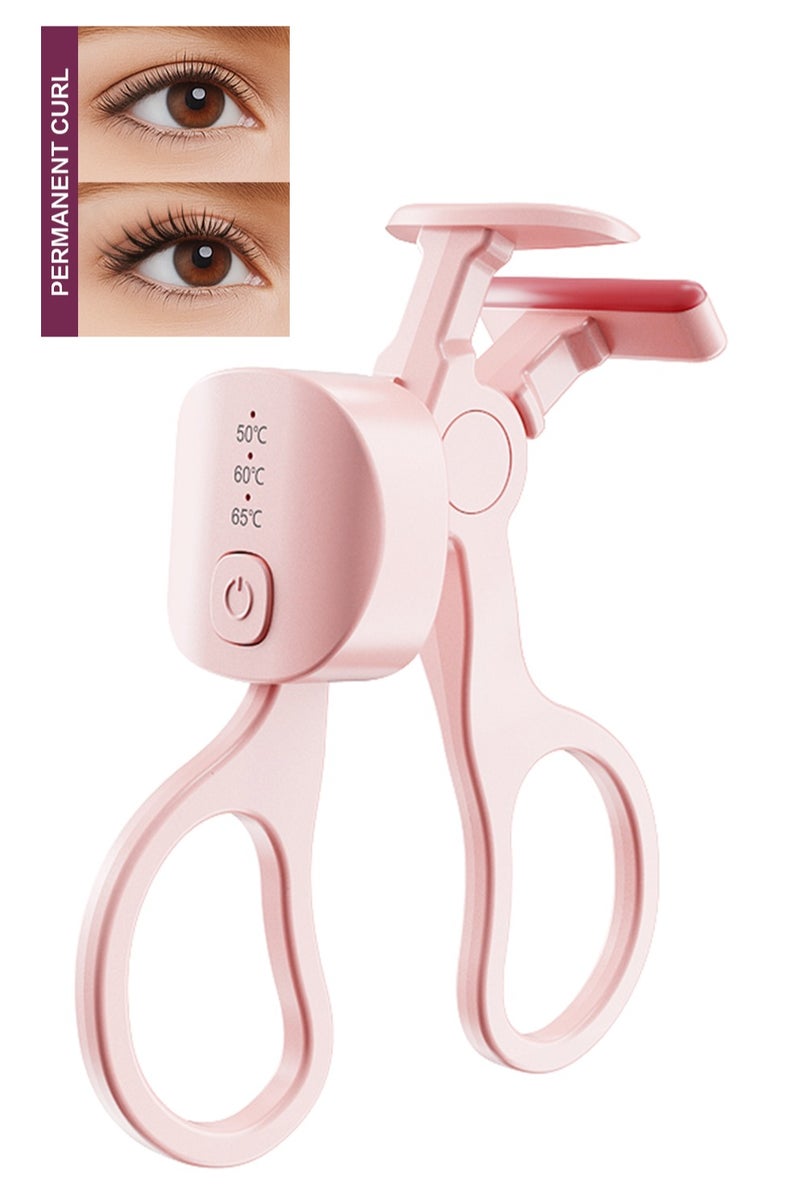 Generic Heated Electric Eyelash Curler, Eye Lash Curler，3 Temperature Settings 50/60/65°C, Long Lasting，USB Rechargeable, Timer Function, Frameless Wide-Angle Design, Pink  - Image 1