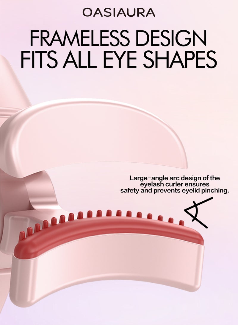 OASIAURA Heated Electric Eyelash Curler, Eye Lash Curler，3 Temperature Settings 50/60/65°C, Long Lasting，USB Rechargeable, Timer Function, Frameless Wide-Angle Design, Pink - Image 5
