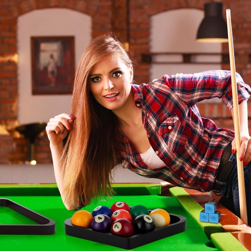 JBB Pool Ball Set with 8 Ball & 9 Ball Racks, Chalks and Billiards Brush (52.5mm, Set of 16 Balls) - Image 5