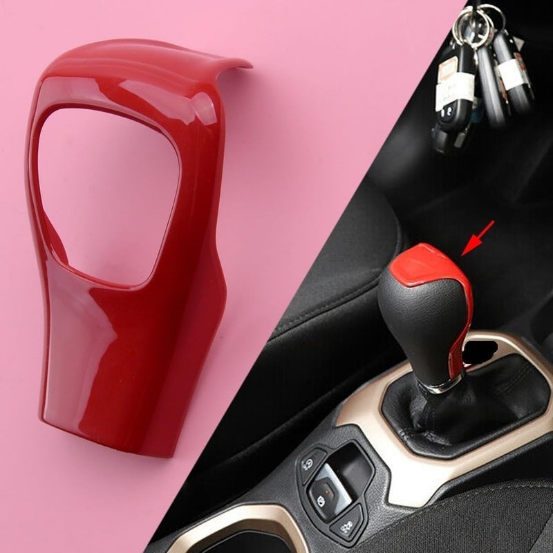 DEMULAX Red Gear Shift Lever Knob Cover for Jeep Cherokee - Image 4