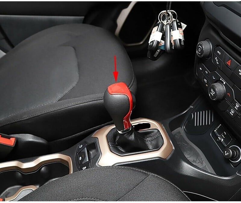 DEMULAX Red Gear Shift Lever Knob Cover for Jeep Cherokee - Image 5
