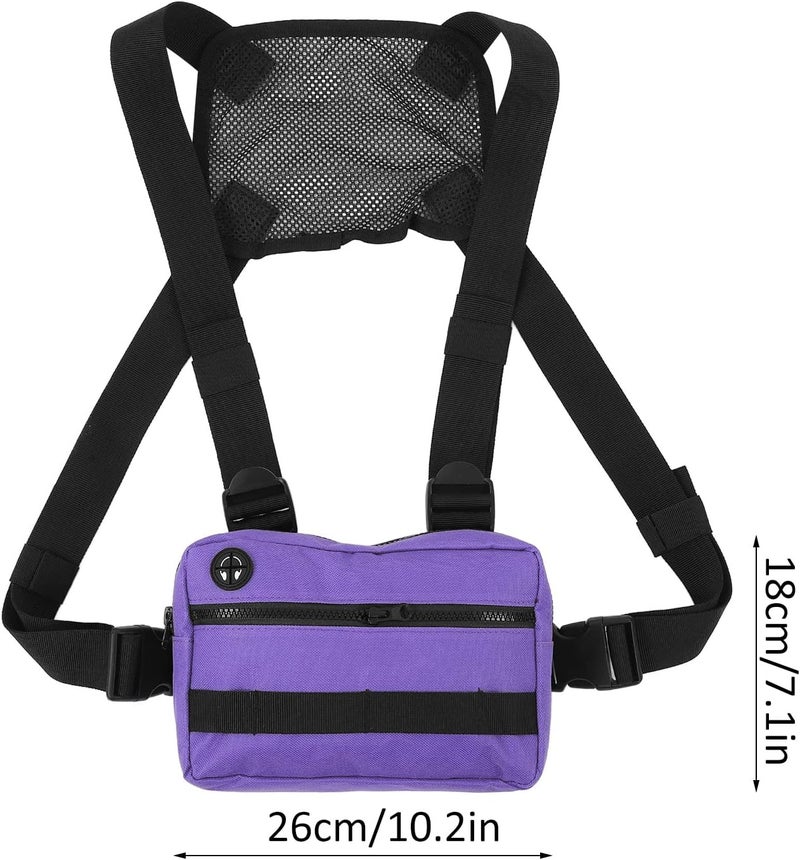 cheekyglo Oxford Cloth Sports Chest Bag, Outdoor Waterproof Sports Training Pack with Adjustable Shoulder Strap for Fitness Running Purple - Image 2