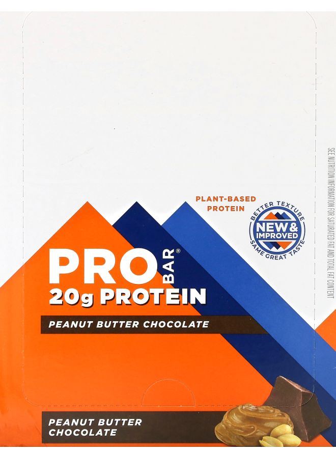 بار بروتين زبدة الفول السوداني بالشوكولاتة 12 بار 2.47 أونصة (70 جرام) لكل منها