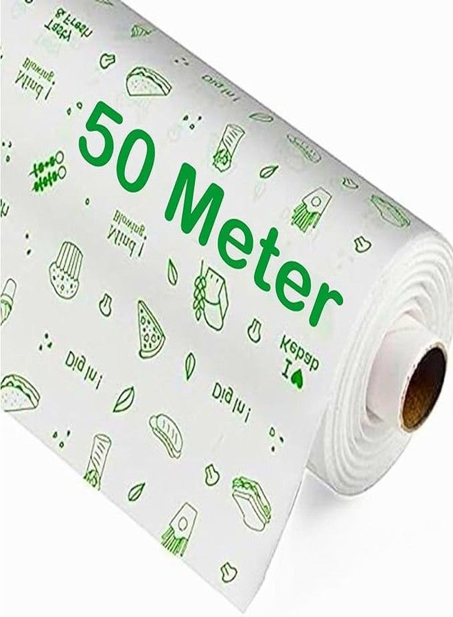 CAVALE 50 Meters Food Wrapping Paper Roll - Premium Non-Stick Butter Wrapping Paper. Food Wrapping Paper, Re-heatable Non Stick Paper, Oven Safe Parchment - Image 1