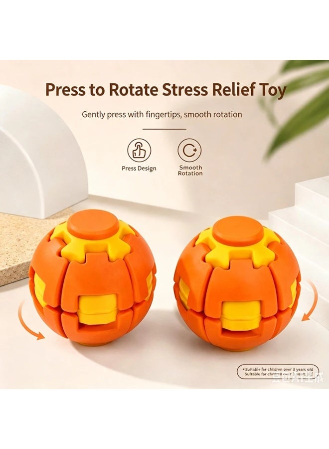 Pocket Stress Relief Fidget Ball, Press & Rotate Anti-Anxiety Spinner Toy for Adults - Image 1