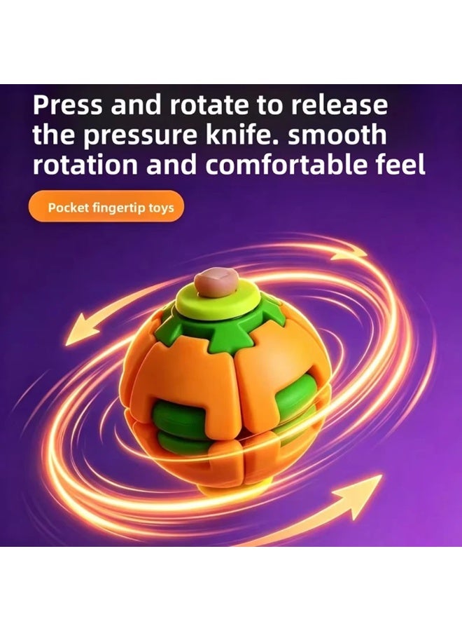 Pocket Stress Relief Fidget Ball, Press & Rotate Anti-Anxiety Spinner Toy for Adults - Image 2