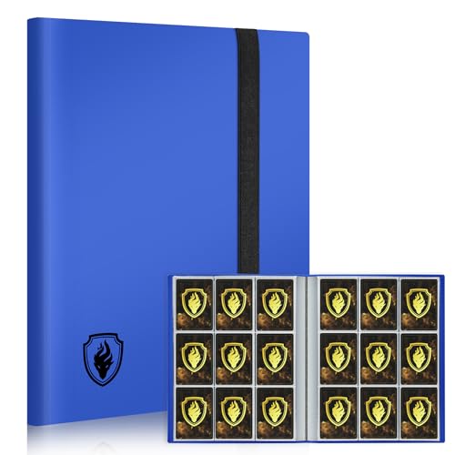 Fabmaker 396 Pockets Trading Card Binder - 9 Pocket Premium Collector Album for Standard Cards, Side Loading Collection Folder for MTG, TCG, Game and Sport Cards, Blue - Image 1