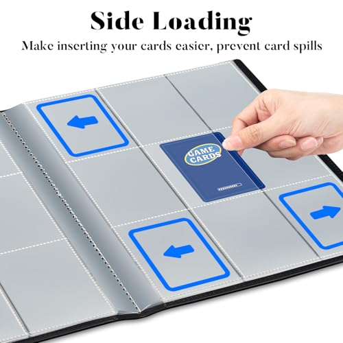 Fabmaker 396 Pockets Trading Card Binder - 9 Pocket Premium Collector Album for Standard Cards, Side Loading Collection Folder for MTG, TCG, Game and Sport Cards, Blue - Image 5