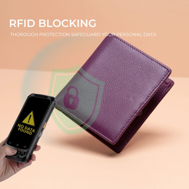 Bveyzi Ultra Slim Small RFID Wallet for Women, Leather Tiny Thin Bifold Pocket Ladies Wallet - Image 5