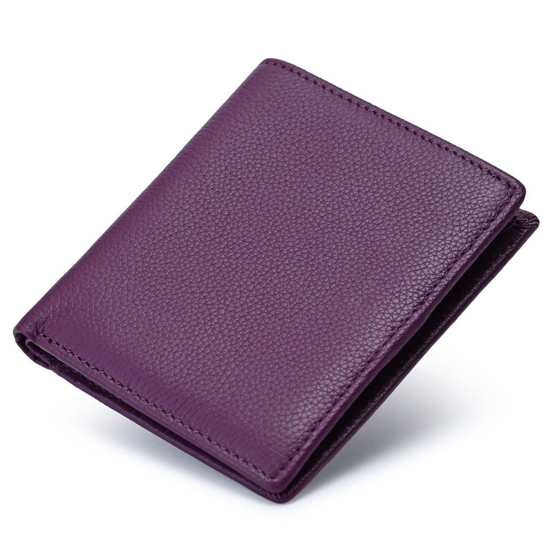 Bveyzi Ultra Slim Small RFID Wallet for Women, Leather Tiny Thin Bifold Pocket Ladies Wallet - Image 1
