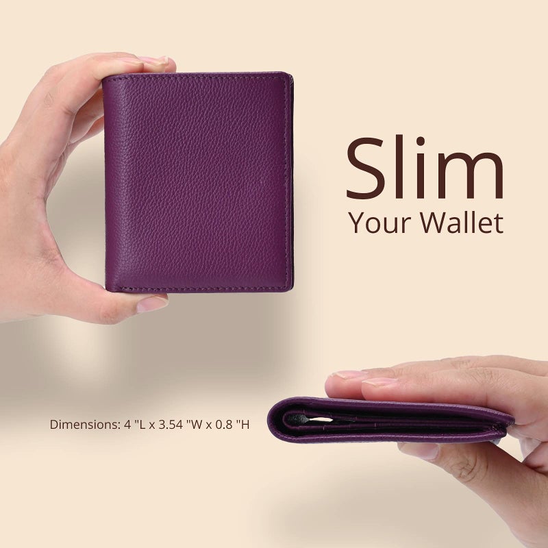 Bveyzi Ultra Slim Small RFID Wallet for Women, Leather Tiny Thin Bifold Pocket Ladies Wallet - Image 2