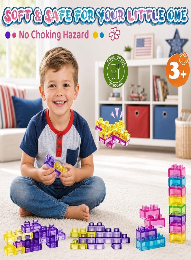 ASCAVS 40 PCS Soft Sensory Building Blocks Jelly-Like Texture Stacking Toy - Image 2