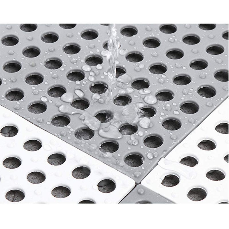 CPEX Interlocking Soft PVC NonSlip Tile 118 x 118 Interlocking Bathroom Floor MatsDrainage Bath Shower Floor Mat Kitchen Bath Tub Toilet Drain Pool Patio Boat Wet Area Rug - Image 2