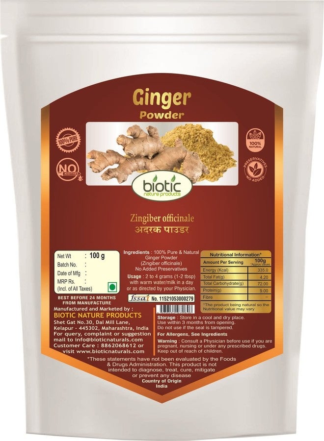 Biotic Natural Tulsi, Cinnamon and Dry Ginger Powder - 300g (100g each) - Image 4