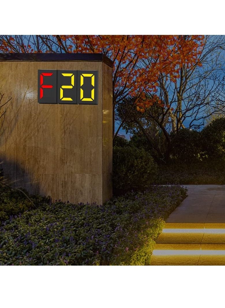 Solar House Numbers Light, LED Illuminated Address Sign, Waterproof Lighted House Number Sign Plaque Address Numbers for Home Yard Street Number, Can Light up the Whole Night
