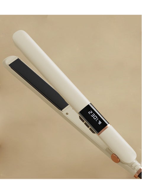 مكواة شعر، مكواة مسطحة من التيتانيوم مع درجة حرارة قابلة للتعديل (302°F-446°F)، لوحة 1 بوصة لجميع تسريحات الشعر