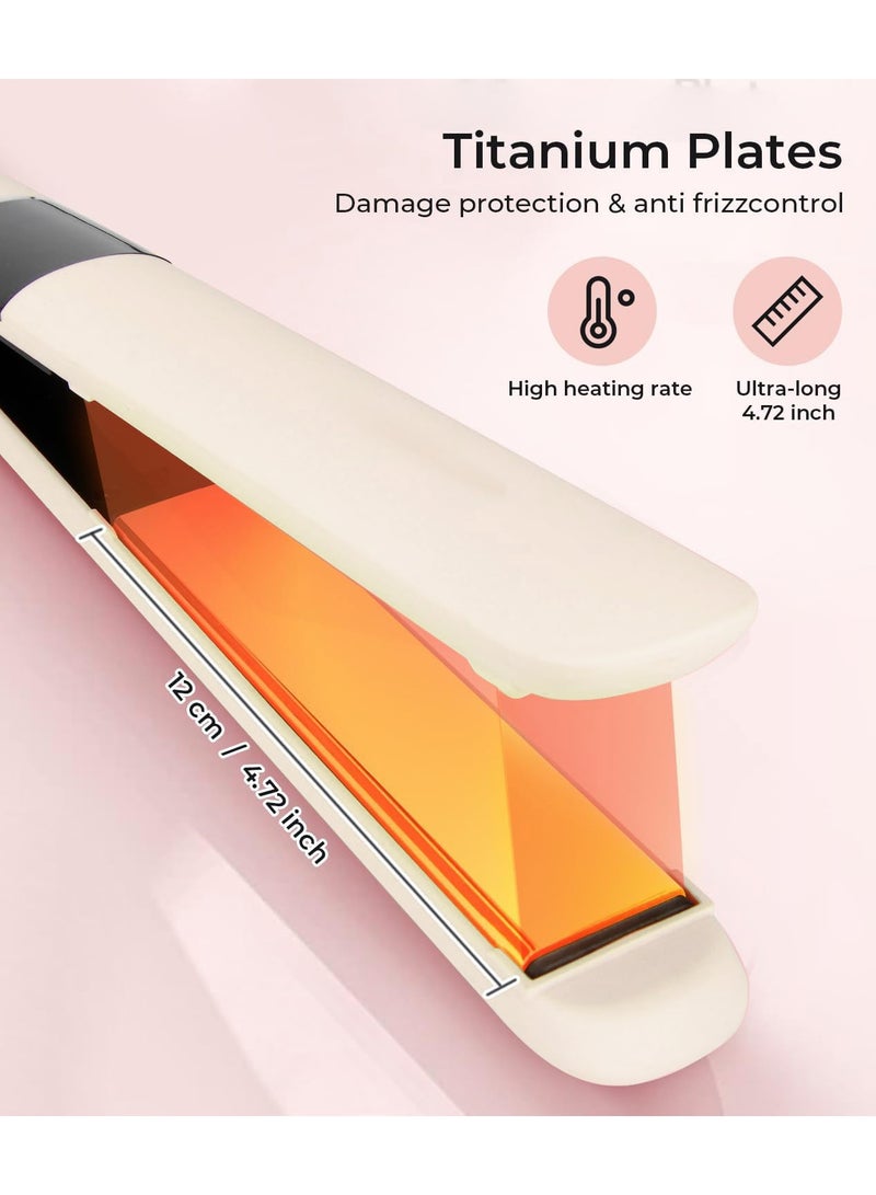 Hair Straightener, Titanium Flat Iron with Adjustable Temp(302°F-446°F), 1 inch Plate for All Hairstyles Hair Straightening Irons