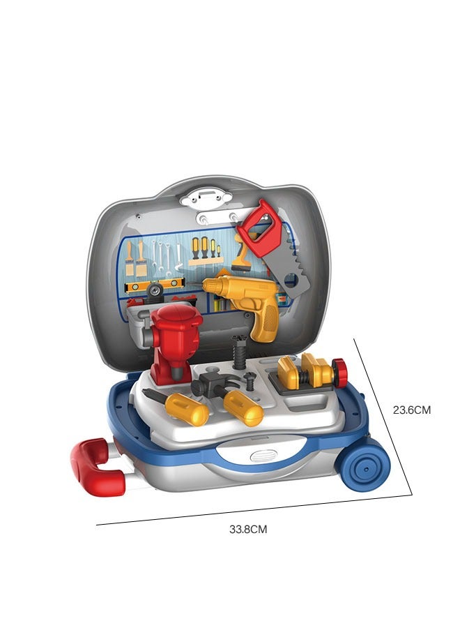GROIC Kids Tool Sets with Carpenter Preschool Construction Toy Set with Box, Transformable Toy Workbench Suitcase Toys for Kids  - Image 5