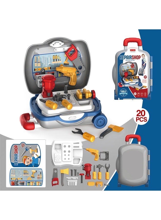 GROIC Kids Tool Sets with Carpenter Preschool Construction Toy Set with Box, Transformable Toy Workbench Suitcase Toys for Kids  - Image 2