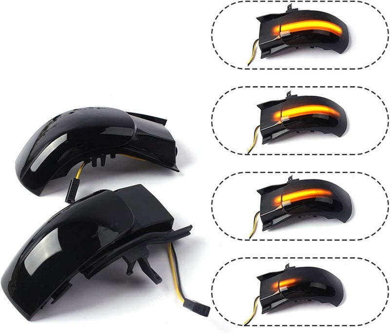 QASULER 2pcs Sequential Amber LED Side Mirror Turn Signal Lights - Image 3